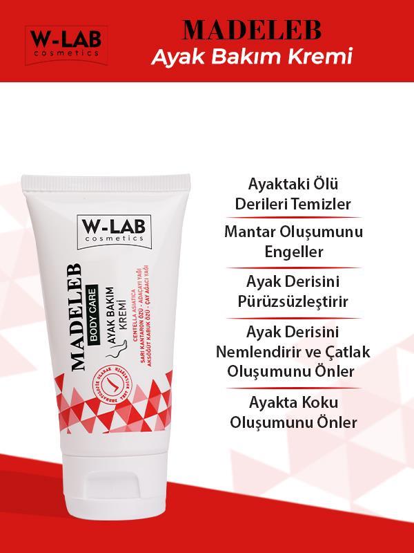W-Lab Madeleb Ayak Bakım Kremi 50 ML W-Lab Madeleb Ayak Bakım Kremi 50 ML