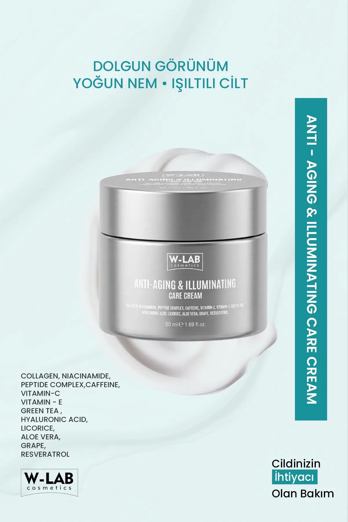 W-Lab Cosmetics Anti-Aging & Illuminating Cream 50 Ml Yüz, Boyun ve Dekolte Aydınlatıcı Yaşlanma Karşıtı Krem